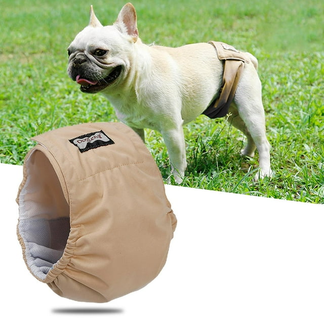 Washable For Male Pets, Highly Absorbent Reusable Dog Wraps, Strong And Flexible beige S