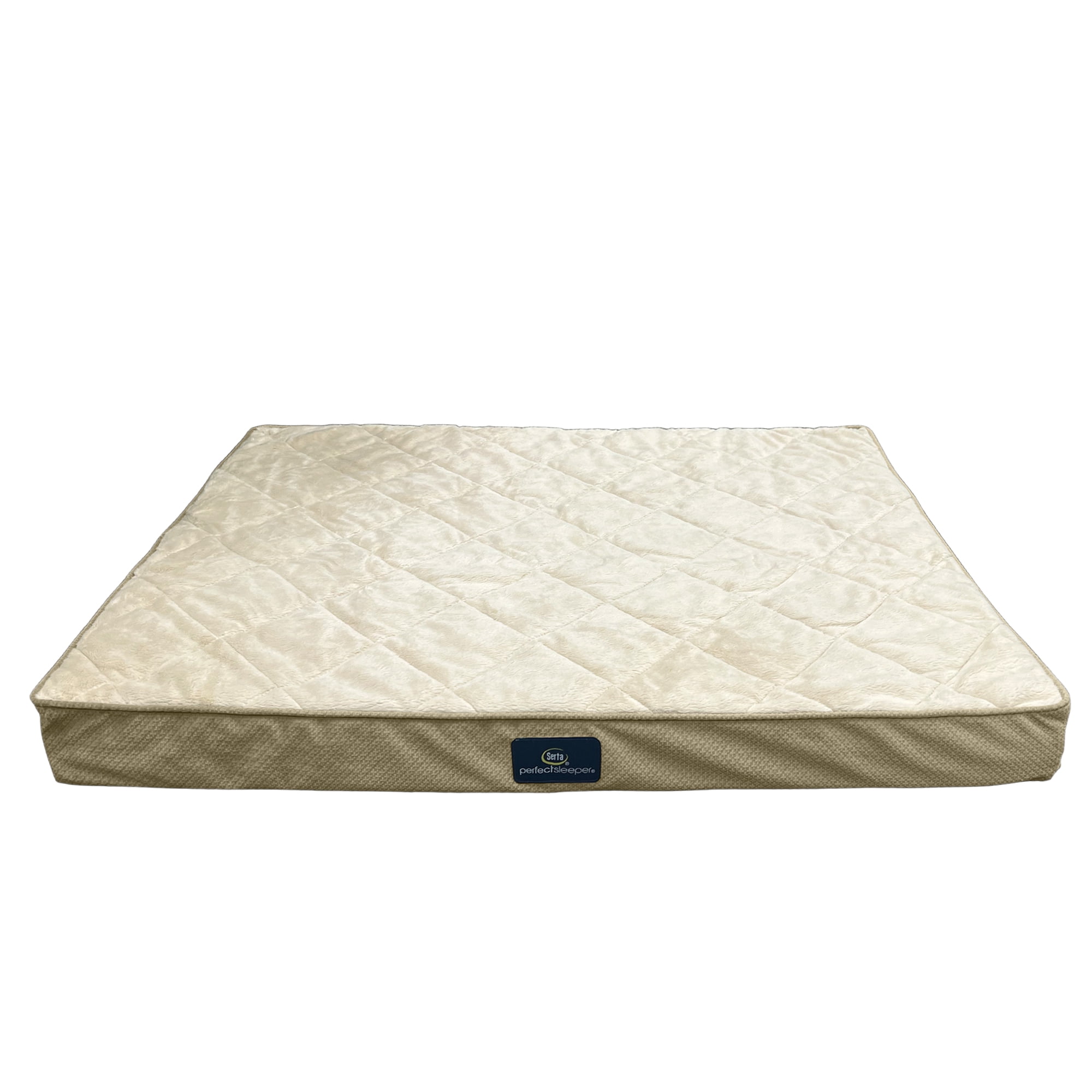 SertaQuilted Orthopedic Pillowtop Dog Bed with Removable Cover,Tan, Large