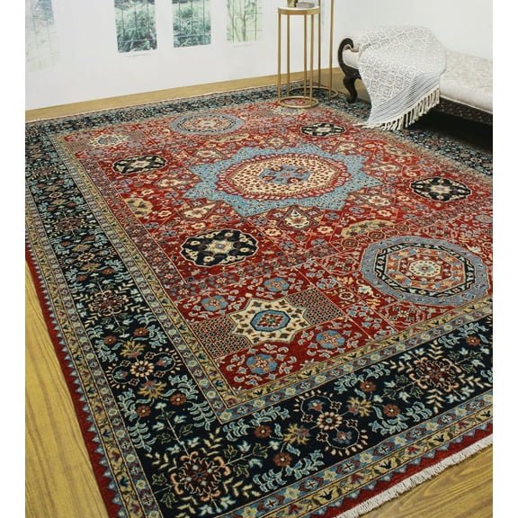 Aria Mervin Red/Blue Rug, 8'10" x 11'11"