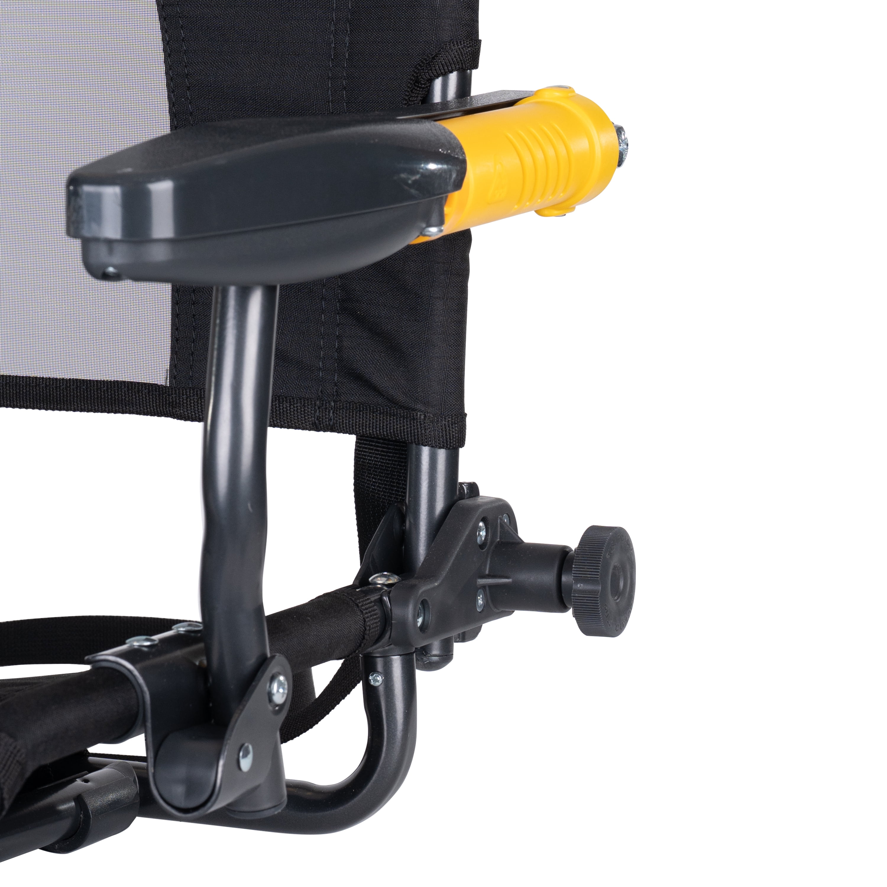 GCI Outdoor Stadium Rock-Cliner Black Rocking Stadium Seat for Bleachers with Back Support and Armrests