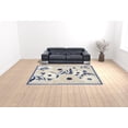 thumbnail image 3 of 9' X 12' Blue And Grey Floral Stain Resistant Non Skid Area Rug, 3 of 5