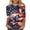 #0097-Red, variant on Shihyeh Women 250 USA Anniversary Independence Day Shirt America Flag Patriots 4Th of July Shirts Round Neck Tshirts 3/4 Sleeve Tops