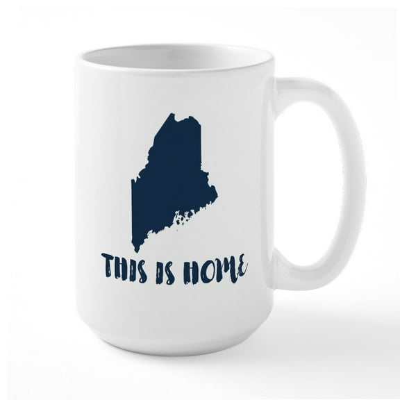 CafePress - Maine Born & Raised Large Mug - 15 oz Ceramic Large White Novelty Mug