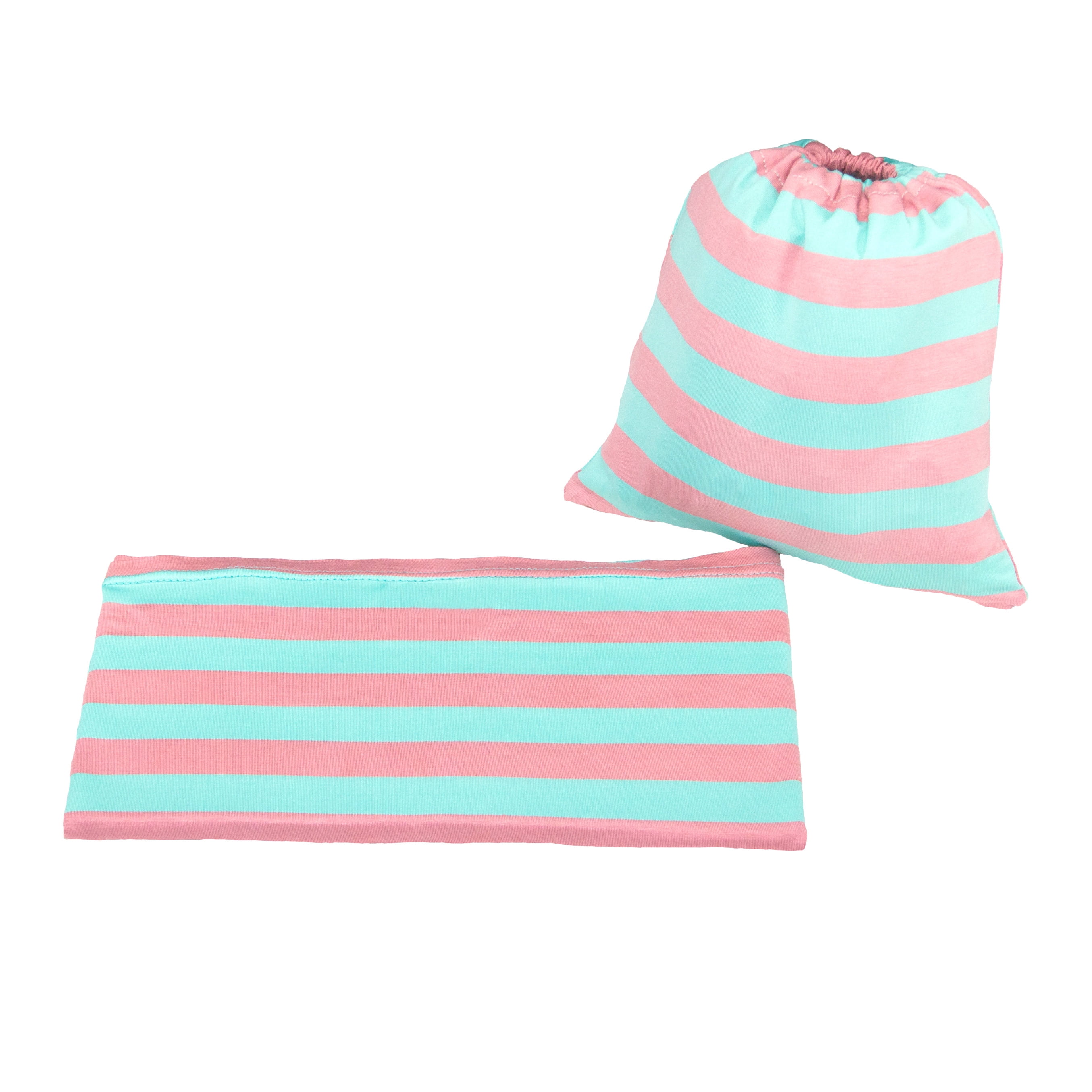 JLIKA Baby Car Seat Canopy Cover and Stretchy Nursing Cover - Aqua Peach Stripe