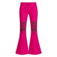 thumbnail image 4 of WhouRiu Girls Casual Flared Pants Back To School Fashion Graphic Rigid Waist Trousers With Pockets Kids Comfortable Cute Everyday Wear,11-12 Years, 4 of 4