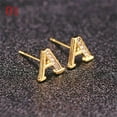 thumbnail image 4 of K-KED Cubic Zircon A-Z Initial Alphabet Letter Crystal Earrings Studs Delicate Jewelry Gift-H-e236, 4 of 9
