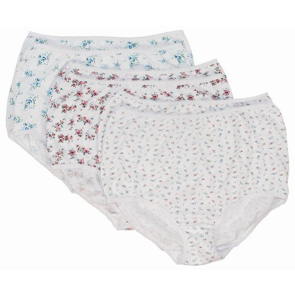 100% Printed Cotton Full Coverage Panty, 6-Pack, by Teri Lingerie