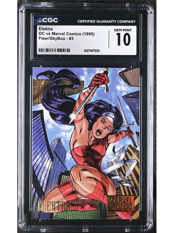 Collectible Graded 1995 Fleer/Skybox DC vs Marvel Elektra #3 CGC 10