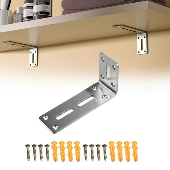 90 Degree L-Shaped Corner Bracket,Heavy Duty Steel Angle Support for Furniture,Cabinets & Doors (60x120mm)