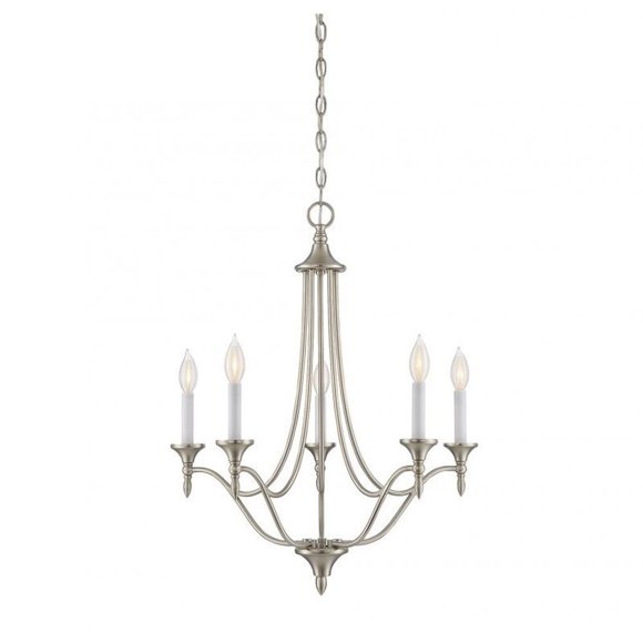 Savoy House Herrdon Lustre 5 Lumières en Nickel Satiné