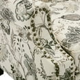 thumbnail image 3 of DREAMSIDEA Wingback Accent Chair Sets of 2 with Nailhead Trim & Retro Wood Legs, Beige Plants Floral Pattern Arm Chair for Living Room, 3 of 6
