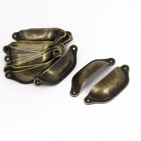 - Unique Bargains Antique Style Cabinet Bin Dresser Drawer Metal Cup Pull Handle Bronze Tone 20pcs