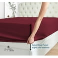 thumbnail image 3 of Couture Charm Authentic Heavy Quality 1000-TC Peruvian Pima Cotton Twin-XL Size 4-Pcs Sheet Set Fits Upto 27-30" Deep Pocket (Stripe, Burgundy), 3 of 4