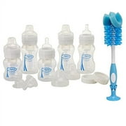 Dr. Brown's Natural Flow Wide Neck Newborn Feeding Set with Bottle Brush (Deluxe Blue)