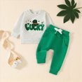 thumbnail image 2 of Towmus Toddler Baby St. Patrick's Day Outfit Boy Girl Casual Patch Crew Sweatshirt and Pants Set Halloween Fall Baby Clothes, 2 of 9
