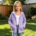 thumbnail image 5 of Jalioing Kids Zip Up Hoodie Casual Long Sleeve Hooded Sweatshirt Jacket with Pocket Teen Boys Girls Solid Outerwear, 5 of 9