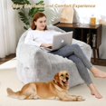 thumbnail image 2 of Qinaqin 39-Inch Bean Bag Chair- cm de Anchoith Filler Included- Armrests-For Kids-Adults-Light Gris, 2 of 6