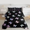 thumbnail image 2 of Homewish Gradient Colorful Butterfly Bedding Comforter Set,Cartoon Animal Twin Comforter Sets,Rainbow Ombre Bedding Set For Girl,Luxury Bedroom Decor Reversible,2pcs, 2 of 8