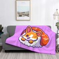 thumbnail image 5 of KLL Corgi In Sushi Roll Print Fleece Throw Blanket, Horizontal Fleece Bedding Cute Soft Blankets Comfy Fleece Flannel Plush Home Decor for Couch & Bed -60"x50", 5 of 9