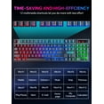 thumbnail image 3 of CHONCHOW Wireless Gaming Keyboard, Rechargeable 104 Key Rainbow LED Light Up Keyboard for PC PS4 PS5 Xbox One Laptop, Teclado inalmbrico, Black (Wireless), 3 of 7