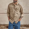 thumbnail image 2 of Blekii Men's Spring Autumn Casual Long Sleeve Lapel Denim Shirt - Classic Solid Colour, Durable Cotton Denim - Perfect for Casual Friday, Weekend Wear, Country Style Outing,, 2 of 10