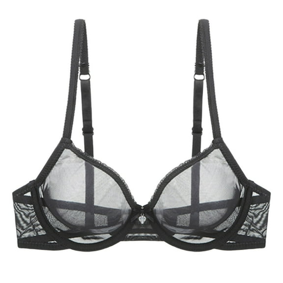 FYDUU Sports Bras for Women Fully See Through Women's Underwear Mesh Bra See Through Soft Steel Ring Breathable Sexy Bra Everyday Lingerie Bras