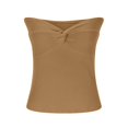 thumbnail image 4 of Top corto sin tirantes para mujer Sexy con cuello de corazón acanalado de punto con nudo retorcido en la parte delantera sin mangas Pompotops hkajfhjk473960, 4 of 8