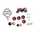 thumbnail image 1 of Adorno para tarta de cumpleaños, decoración para fiesta de motos, decoración para tartas Estilo B, 1 of 9