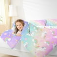 thumbnail image 4 of Feelyou Cute Unicorn Kids Bedding Comforter Set, Mystic Astrology Planet Twin Comforter Sets, Dreamy Rainbow Printed Reversible Bedding Set, Breathable Home Decor, 2-Piece, 4 of 8