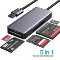 thumbnail image 1 of SD Card Reader ALL In 1 USB3.0 Multi Card Reader For SD/Micro SD/CF/M2/MS/MMC Camera Memory Card, Portable Memory Card Adapter Super Speed 5Gbps Read 5 Cards Simultaneously, For Windows/Linux/Mac OS, 1 of 4