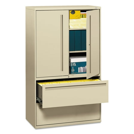 HON 2 Drawers Lateral Lockable Filing Cabinet, Putty