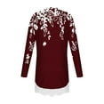 thumbnail image 6 of aohooy Girls Fall Blouse Long Sleeve Crewneck Tunic Lace Trim Hem Blouses Cute Boho Trendy Pullover Printed Loose Soft Tees Red,6-7Years, 6 of 6