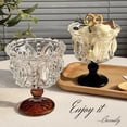 thumbnail image 6 of ABPETE Red Vintage Dessert Glass Set of 2 - Crystal Embossed Goblets, 250ml Capacity for Ice Cream & Desserts, 4.7"x3.9" / 12cmx10cm Elegant Glassware for Home & Café, 6 of 8