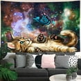 thumbnail image 4 of Cool Cat Tapestry Wall Decorations, Funny Kitten Playing With Butterfly Starry Sky Nebula Galaxy Artwork Milky Way Space Psychedelic Tapestry Wall Hanging Home Decor, 70 X 60 Inches, 4 of 4