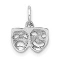 thumbnail image 3 of 14k White Gold Solid Comedy/Tragedy Charm Pendant, 3 of 7