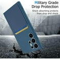 thumbnail image 5 of Samsung Galaxy S24 Ultra with Card Holder - Wallet Phone Case Galaxy S24 Ultra Hold 1-2 Cards for Women Men - Protective Soft Silicone Card Case for Samsung Galaxy S24 Ultra Blue, 5 of 15