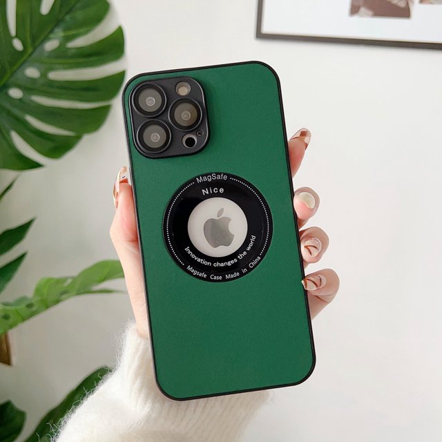 Funda Magnética De Cuero Liso Compatible Con iPhone 11 13 14 pro max Cubierta Trasera De Etiqueta Perdida