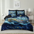 thumbnail image 2 of Sea Turtle Comforter Set 8 Pieces Sea Turtle Bed in a Bag 100% Soft Microfiber Ocean Comforter Set for Bedroom Marine Life Bedding Comforter Set for Girls Boys Ocean Beach Theme Coastal Bedding Set, 2 of 12