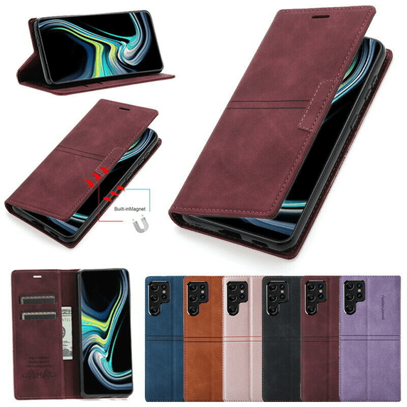 GREHOME Case For Samsung Galaxy S22 Ultra/S22 Plus/S22 Leather Hybrid Flip Card Stand Case Cover