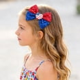 thumbnail image 2 of Wxirdiow Toddler Girls Hair Accessories Hair Bow Clips 4th of July Bows for Toddler Girls Glitter Bow Alligator Hair Clips Sequin Hair Accessories Barrettes Red Size,One Size, 2 of 6