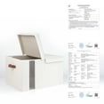 thumbnail image 7 of StorageWorks Foldable Fabric Storage Bin with Double-Open Lid, EX-Large Storage Box with Transparent Window, White, 7 of 7