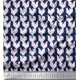 thumbnail image 1 of Soimoi Blue Cotton Cambric Fabric Hen Bird Printed Fabric 1 Yard 56 Inch Wide, 1 of 1
