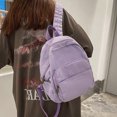 thumbnail image 2 of Minnieouse Color sólido Reemplazo Cremallera Transpirable Correa doble Estilo simple Gran capacidad Forro de poliéster escolar Mochilas Púrpura, 2 of 6
