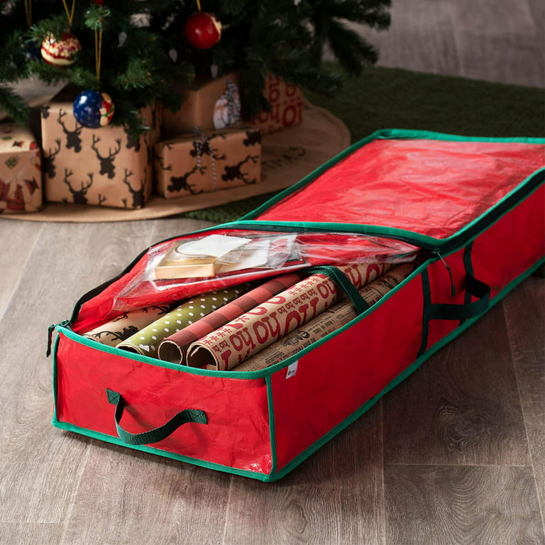 Wrapping Paper Storage Organizer Container, Christmas Wrapping