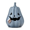 thumbnail image 2 of Clay Pumpkin Jack-o'-Lantern Tabletop Decor, Gray, 13", Fall Indoor by Way To Celebrate, 2 of 6