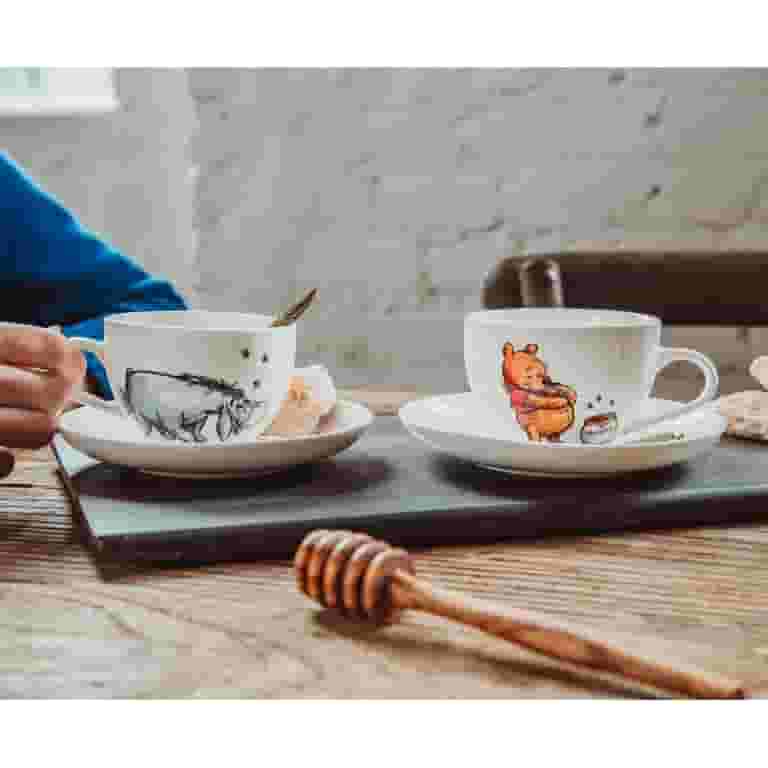 Disney Winnie the Pooh Bone China 4-Piece Teacup and Saucer Set Disney Winnie the Pooh Bone China 4-Piece Teacup and Saucer Set