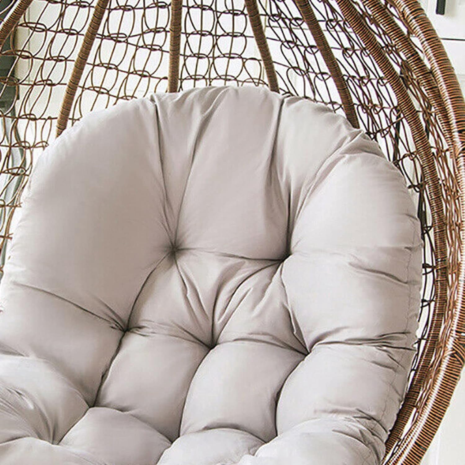 Egg Chair Outdoor Hammock Seat Cushion, Swing Hanging Chair Cushion for Indoor Outdoor Lounge Camping Yard Patio Garden Chair - Light Grey