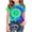 Green, variant on Girls Graphic Tee Orange Tie Dye Daisy Flower Shirt Retro Boho Style Soft Stretchy Short Sleeve Crewneck Casual Summer Top for Kids Big Girl,Size 3-4 T