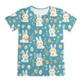 thumbnail image 6 of WOYY Toddler Boys Easter Pajamas Bunny Prints Short Sleeve T-Shirt Shorts Sleepwear Set, 6 of 6