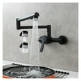 thumbnail image 1 of Brass Kitchen Folding Faucet Pot Filler Faucet Two Holes Wall Mount Faucet Hot And Cold Mixer Tap With Kitchen Sprayer ,bar Laundry RV Farmhouse, 1 of 7